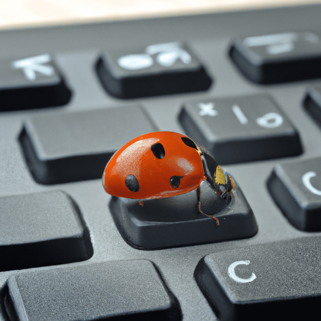 Une coccinelle sur un clavier pour illustrer la page contact.