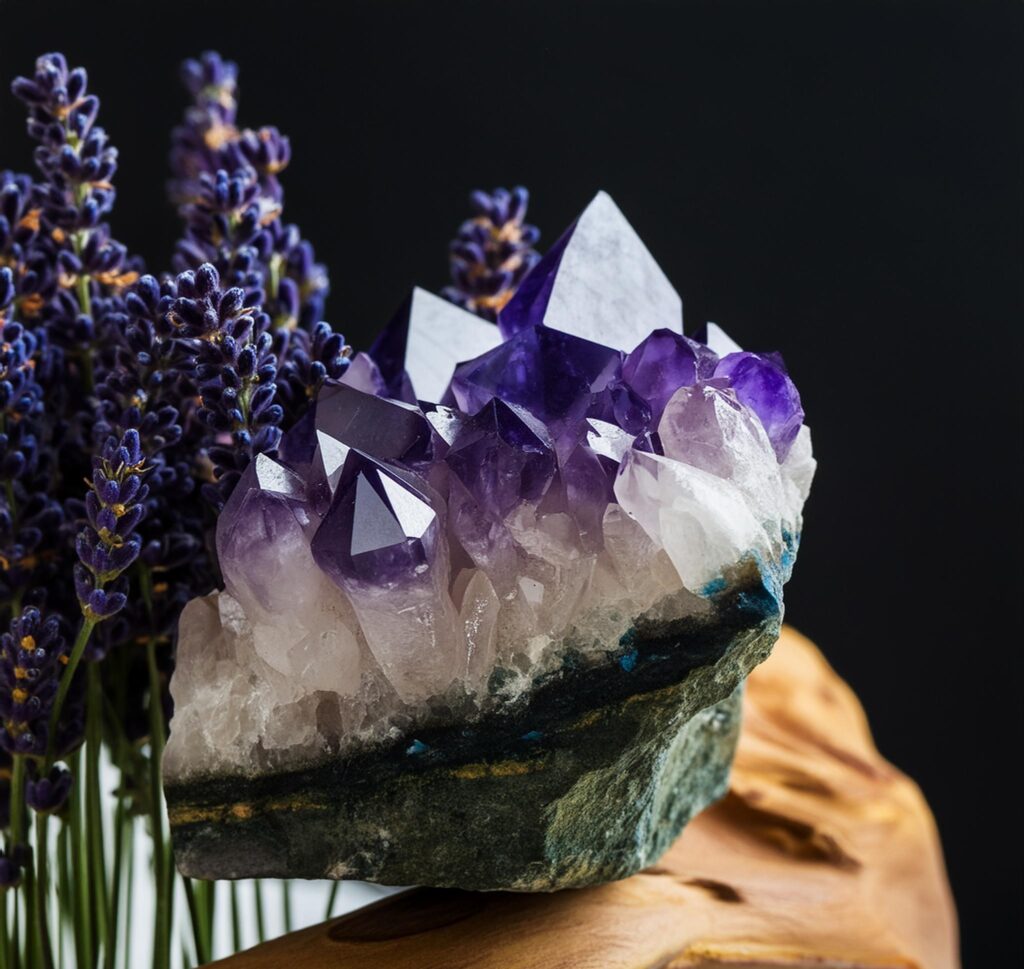 Lithothérapie Druse améthyste et quartz