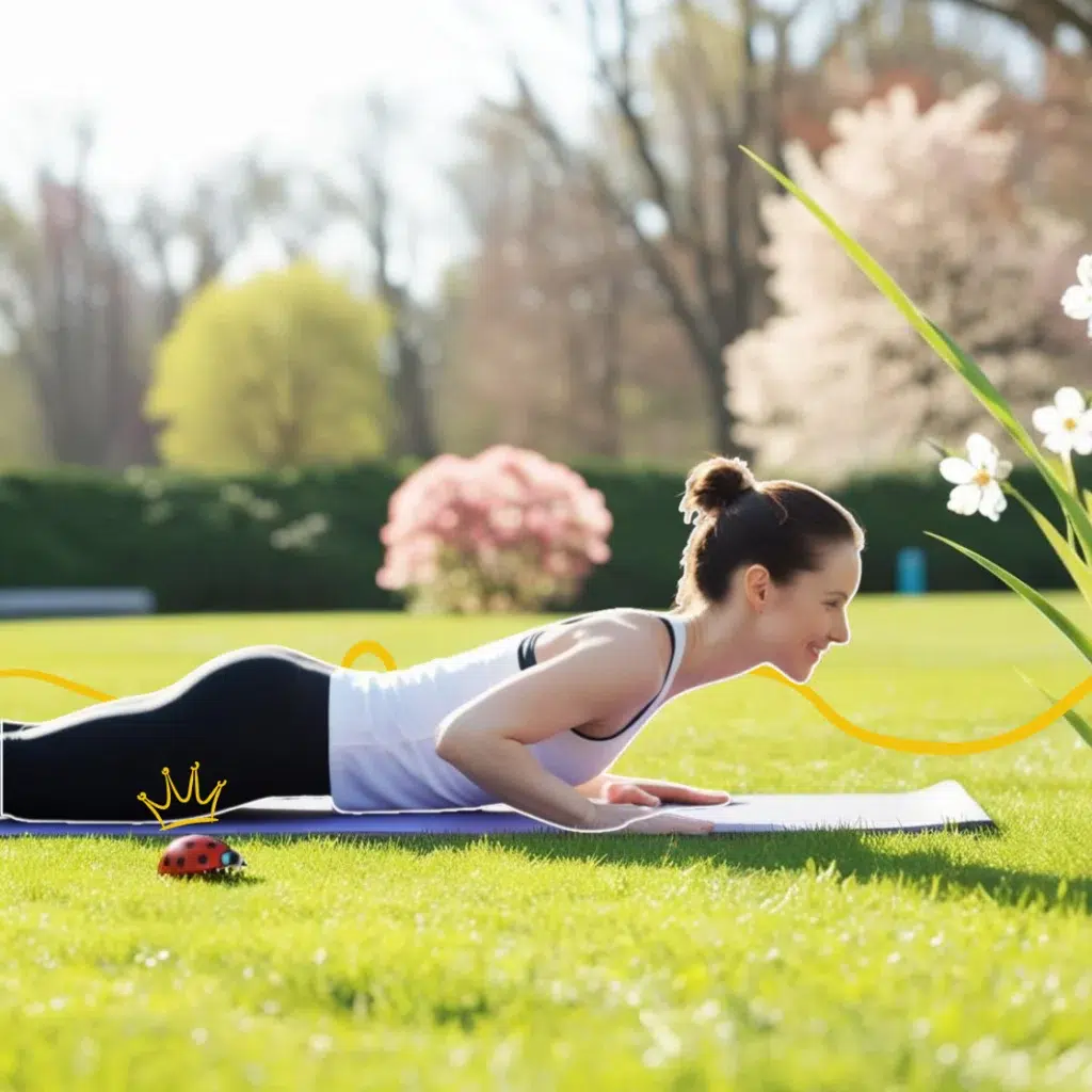 Une coccinelle et une personne faisant du pilates