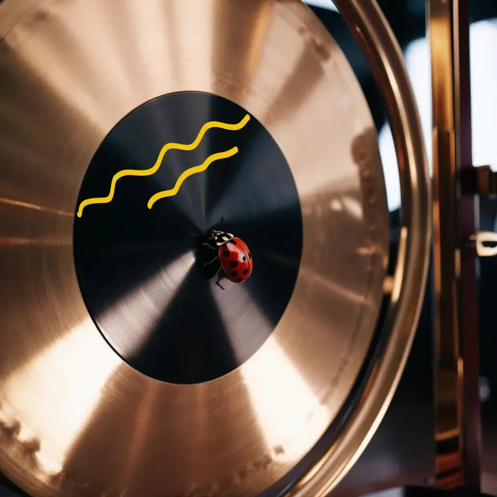 Une coccinelle sur un gong