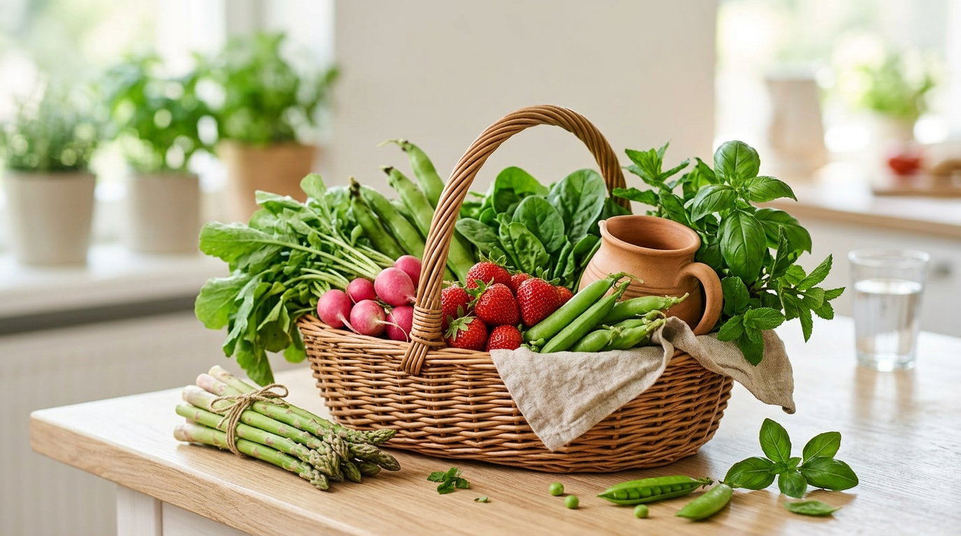 Panier de saison fruits et légumes mai